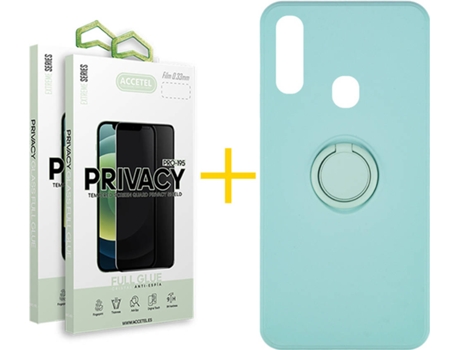 Carcasa + 2 Protectores de Pantalla para Samsung Galaxy A20e ACCETEL Verde Agua
