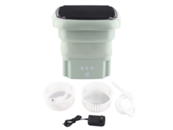 Lavadora Plegable Automática Pequeña Para Dormitorios, 100-240 V, Verde, Enchufe Estadounidense.