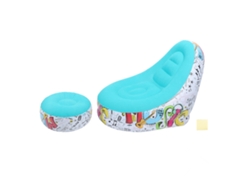 Silla Tumbona Inflable Scout, Portátil, Impermeable, Flocada, Plegable, Para Acampada Al Aire Libre, Color Cian