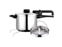 Olla A Presión 6 Litros, Inducción, Express Super Rápida, Acero Inoxidable 18/10, Todas Cocinas Fagor Dual Xpress 6 Plata