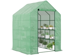 Estufa De Jardim Estufa Para Plantas Com Prateleiras 143x138x190cm Estrutura De Aço Jardinagem Verde