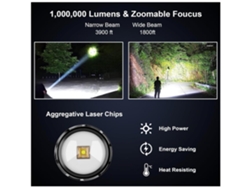 Linternas recargables de alto lumen, 2 unidades, 7 modos de luz, luz lateral, COB, USB C, impermeables, con zoom, potentes linternas portátiles Yunzii