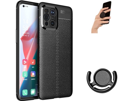 Carcasa, Soporte y Popsocket Oppo Find X3 Pro Rugged Leather Negro
