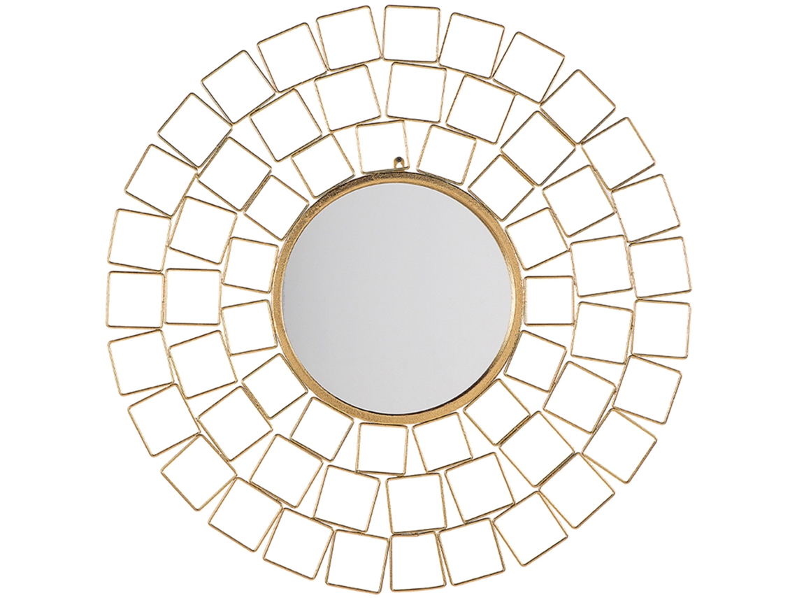 Espejo decorativo BELIANI Labrit de Hierro Dorado 90x3x90