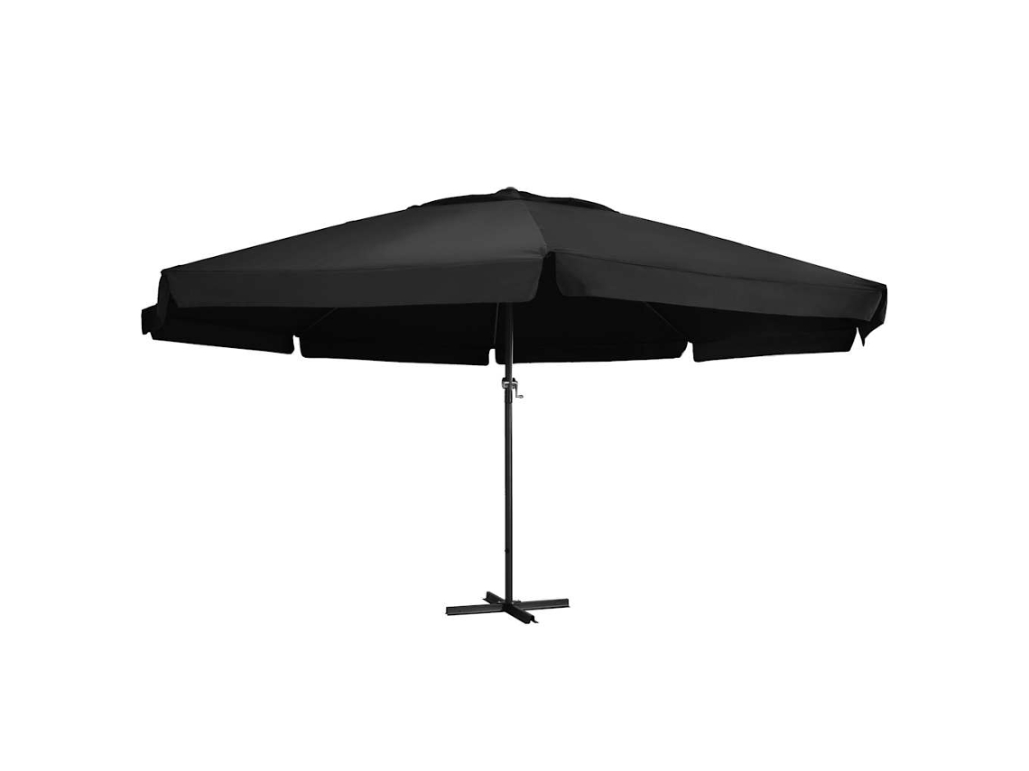 Sombrilla de jardín con poste de aluminio, 600 cm, color negro, Dkd Home Decor