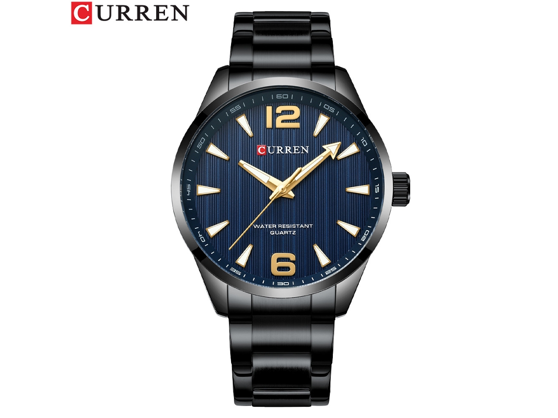 Reloj De Pulsera Informal De Cuarzo Para Hombre, De Acero Inoxidable Negro, Sencillo Y Resistente Al Agua.
