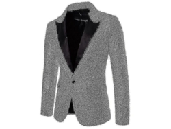 Chaqueta De Traje Para Hombre Con Lentejuelas Brillo Fiesta Boda Formal Primavera Otoño Plata M Color Plata