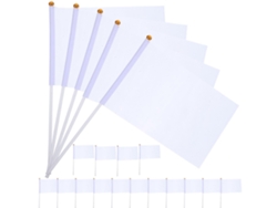 Omni-20 Banderas Blancas De Referencia Para Eventos Deportivos, Fiesta Y Decoración De Coches 14x21cm Blanco
