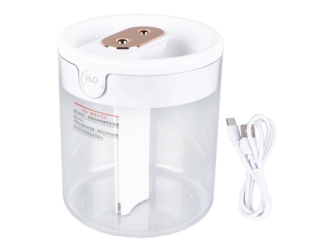 KOFIHETY Humidificador 2L Blanco de Gran Capacidad con Doble Salida de Niebla Silencioso para Hogar Dormitorio Oficina con Luz Nocturna USB