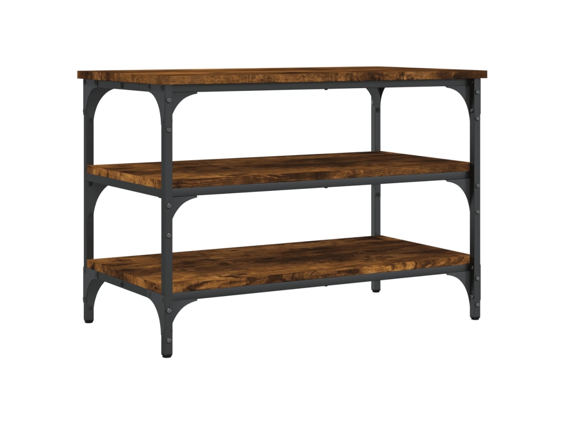 Banco zapatero madera de ingeniería roble ahumado VIDAXL (70x38,5x49 cm)
