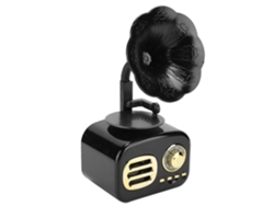 Mini altavoz inteligente Bluetooth retro, altavoz portátil, reproductor de música para escritorio, portátil, negro Yunzii