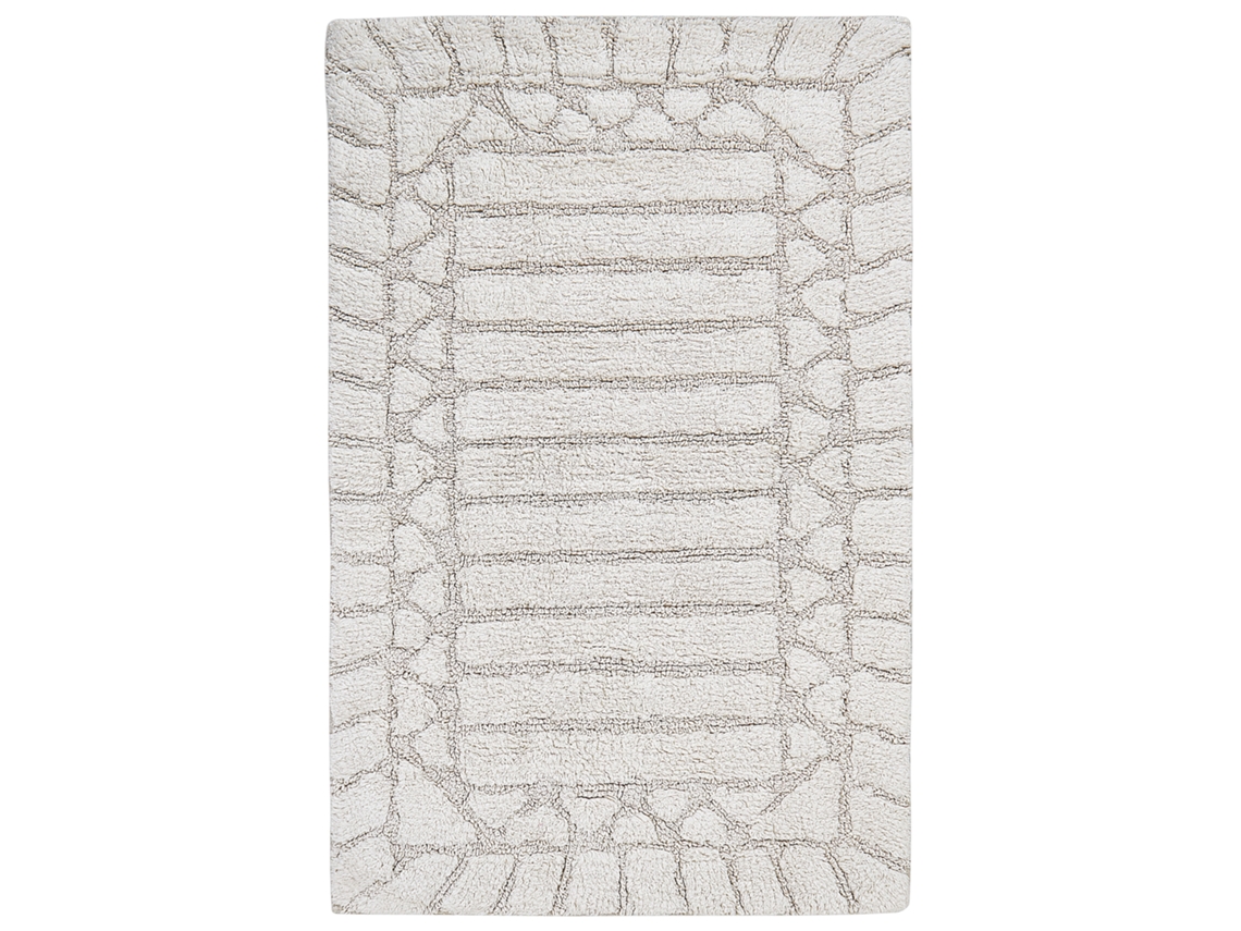 Alfombrilla de baño de algodón beige 60 x 90 cm TEKKE