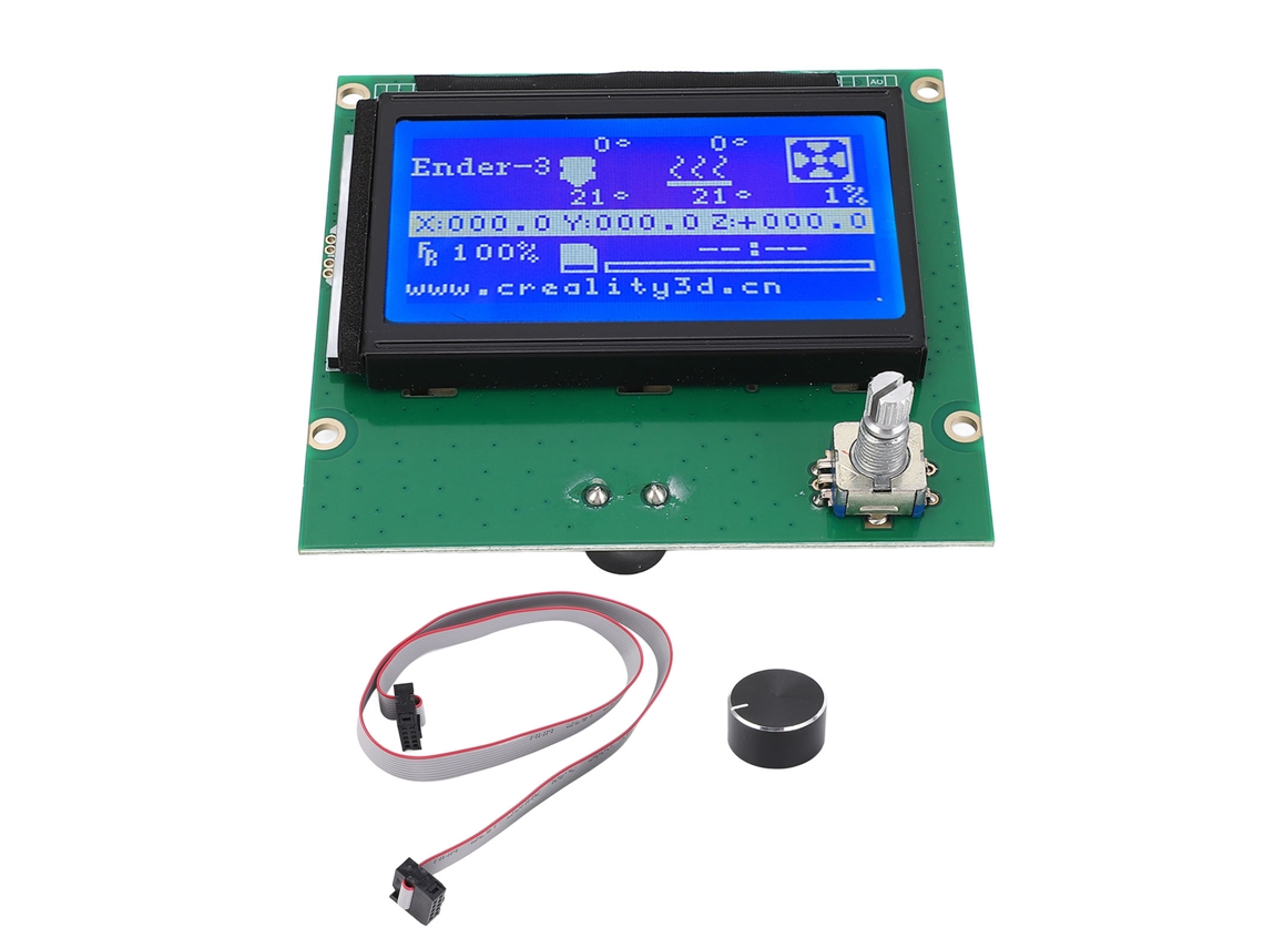 Pantalla Lcd 12864 Para Impresora 3d Ender 3/3s/3x/3 Pro Con Cable Plano.