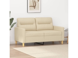 Sofá De 2 Plazas De Tela Color Crema 120 Cm
