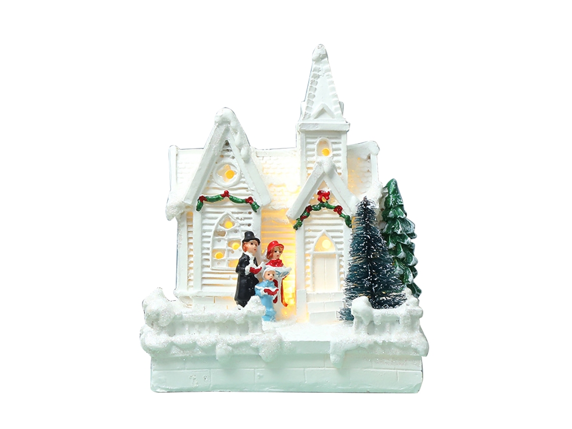 Ornamento De Pueblo Navideño Con Luces Led Y Figuras Casas De Pueblo Navideño Decoración Interior