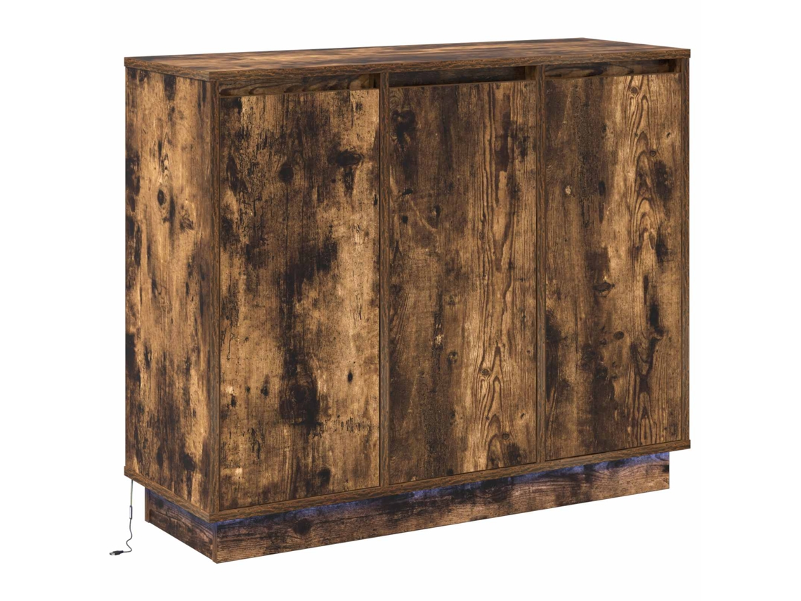 Aparador LED de roble ahumado 90 x 32 x 75 cm MAISON EXCLUSIVE