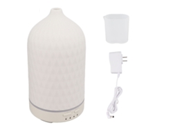 Difusor De Aceites Esenciales Ultrasónico De Cerámica Con Humidificador, Vapor Frío Y 7 Luces Led Para Uso Doméstico.