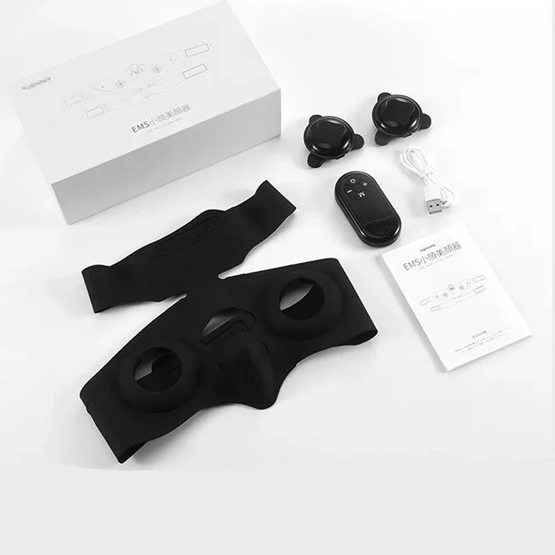 Máscara Facial Elétrica em Formato de V para Lifting e Firmeza, com Microcorrente Ems, Vibração, Tratamento Antirrugas e Massageador Facial. MDUG