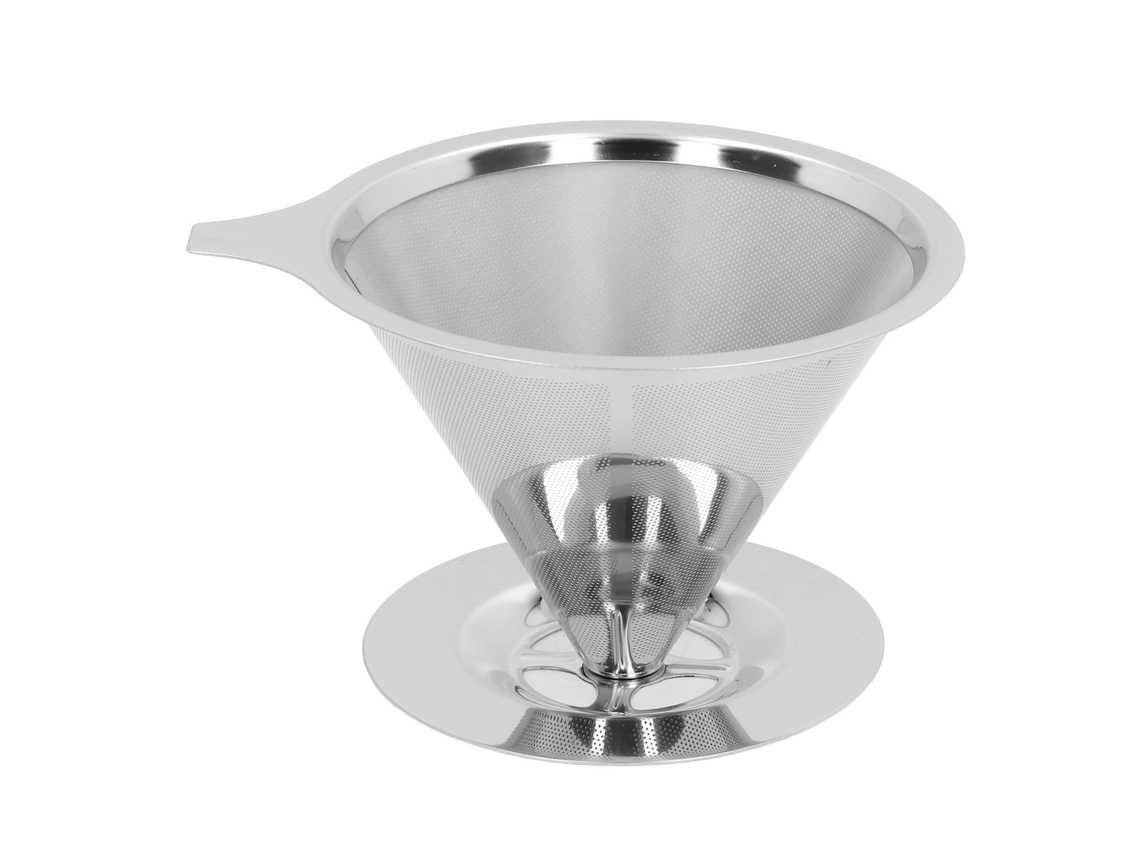 Cafetera De Goteo Cónica Reutilizable De Acero Inoxidable, De 1 A 6 Tazas, Con Filtro Sin Papel.