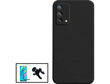 Kit Carcasa + Protector de Pantalla + Soporte Oppo Reno6 Lite GIFT4ME Negro