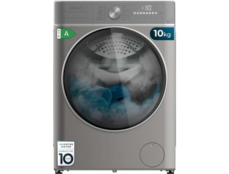 CECOTEC Lavadora 10Kg de Carga Frontal Bolero DressCode 10800 Inverter Steel A 1400 rpm, 16 Programas, Clase A, Motor Inverter plus, Vapor SteamMax...