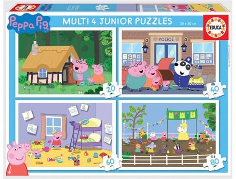 Puzzle EDUCA Progresivos 4x Peppa Pig 20-80 (Edad Mínima: 3 Años - 80 Piezas)
