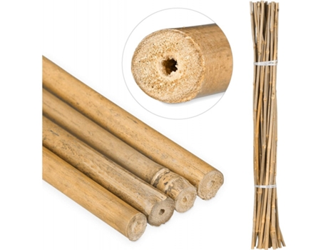 Tutor de Bambu Natural 90 Cm 6-10 Mm Pack 100 Varillas de Bambu Ecologicas para Sujetar Arboles Plantas Y Hortalizas SUINGA
