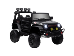 Carrinho Elétrico Infantil 12v Controle Remoto Led Buzina Música Preto