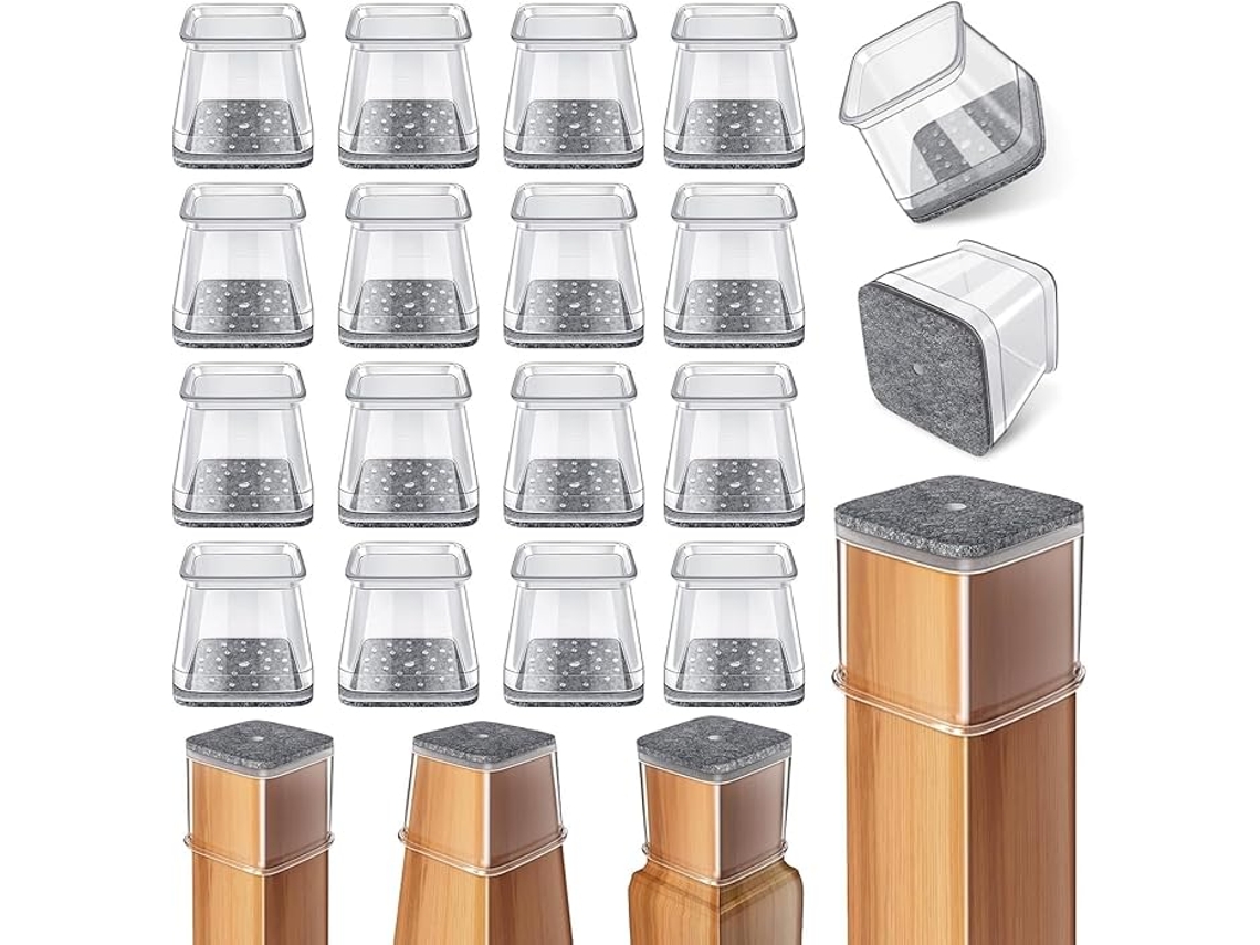 Tapas Silicona Silla Cuadrada Con Fieltro 24 Pcs