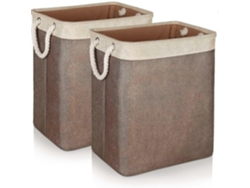 Paquete de 2 cestas para ropa sucia con asas resistentes, forro interior con soportes extraíbles, cesta grande para ropa sucia para baño y dormitorio.