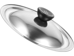 Tapa multiusos de acero inoxidable de 18 cm con mango de plástico, antiderrames, ideal para Gokoco
