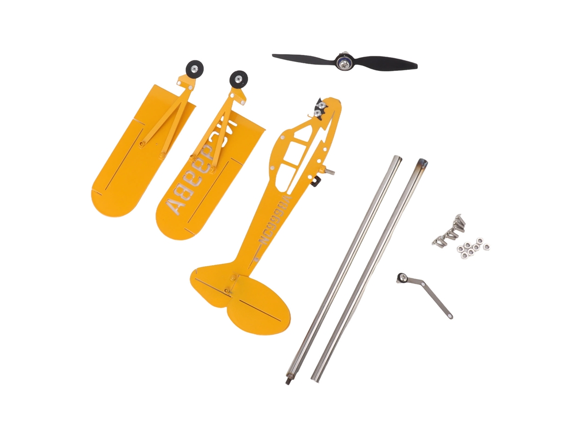 Aerogenerador decorativo de jardín Piper J3 Cub de metal 3D