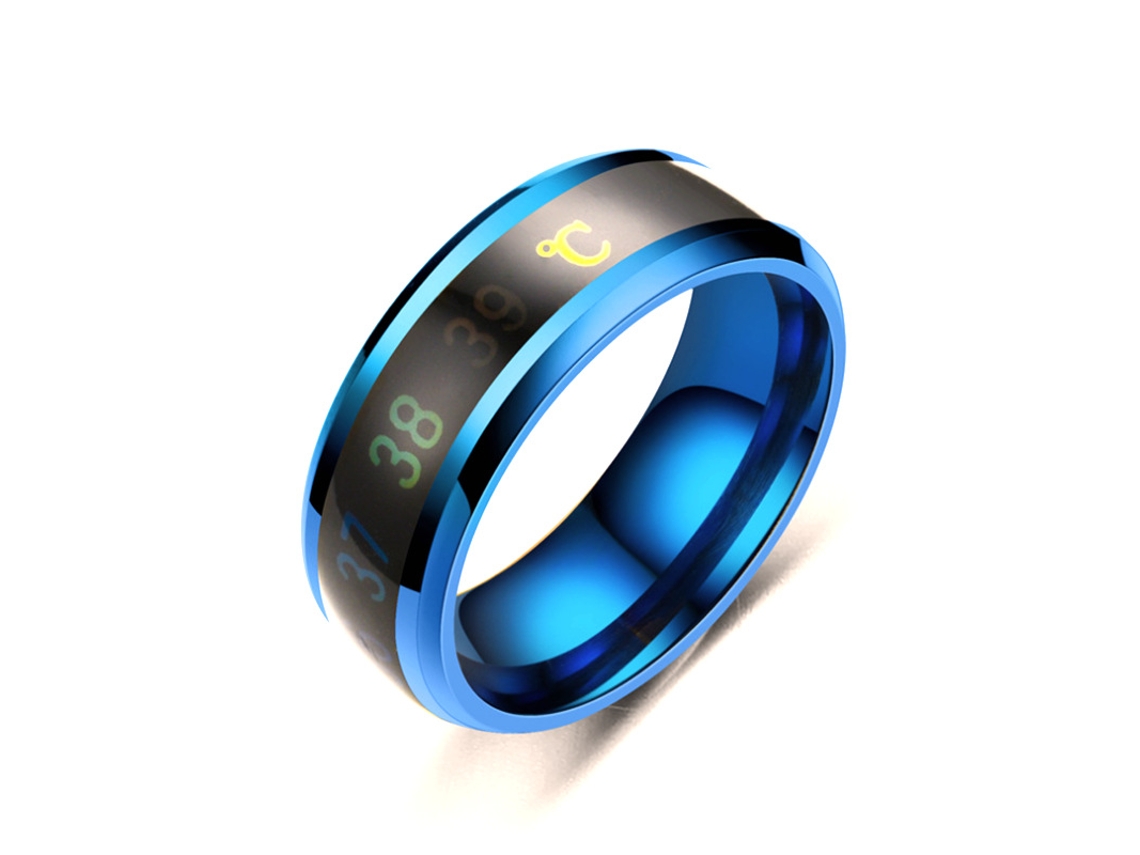 Anillo Inteligente Con Sensor De Temperatura Y Visualización En Grados Celsius Y °C (Azul, 11#) CHRUI