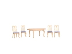 Juego De Mesa Y Sillas En Miniatura 1:12 Para Casa De Muñecas - Madera Decorativa