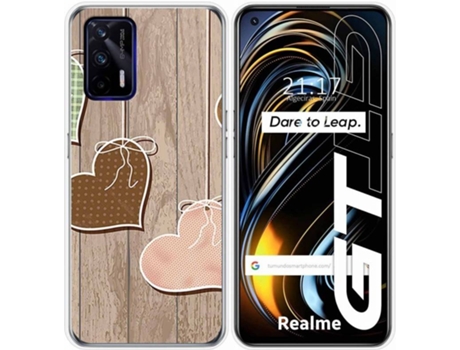 Carcasa Realme GT 5G TUMUNDOSMARTPHONE Corazones Madera Multicolor