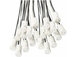 Kit De 25 Portalámparas G4 Con Base De Cerámica Y Cable De 10 Cm Para Bombillas Halógenas Y Led.