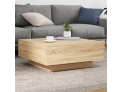 Mesa de centro de madera contrachapada de roble Sonoma (80 x 80 x 31 cm) DKD HOME DECOR