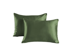 2Pack Fronha Cor Pura Fronha De Cetim Dupla Face Fronha De Seda Amoreira Para Pele-Verde Oliva