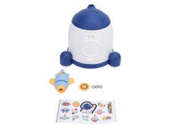 Dan26-banco De Ahorros Infantil Proyección Diy Pegatinas Llave Desbloqueo Educativo Electrónico Para Niños Niñas Azul