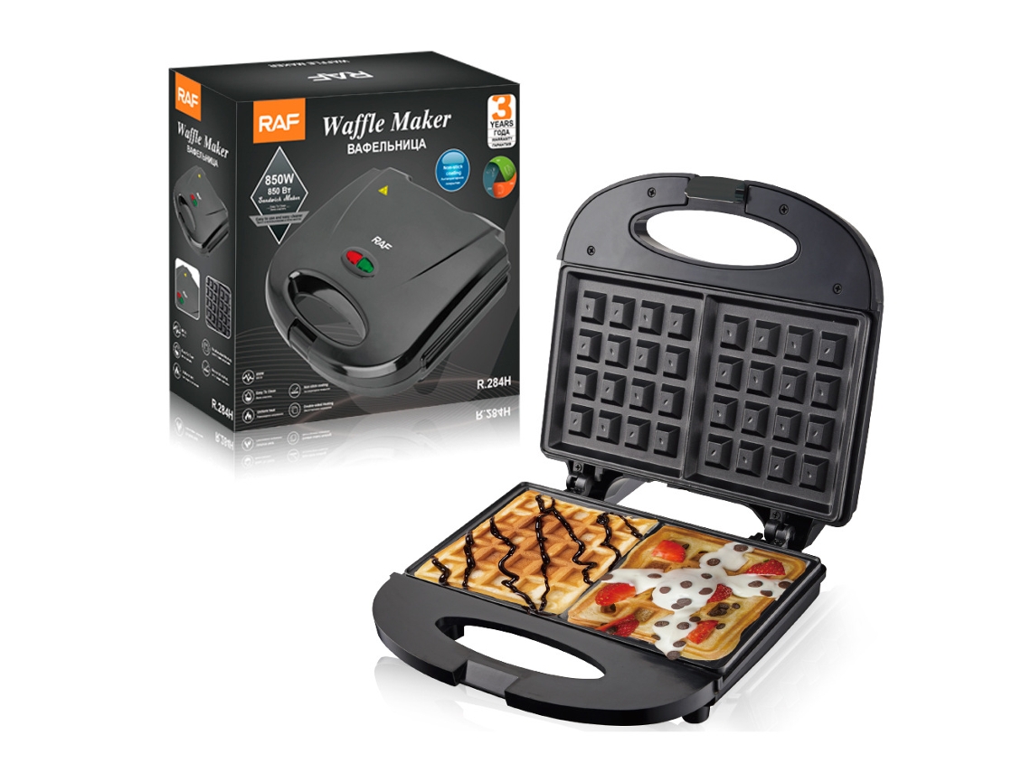 Sandwichera doméstica de estilo europeo con resistencias en ambos lados, multifuncional para preparar filetes y gofres para el desayuno. Mdug