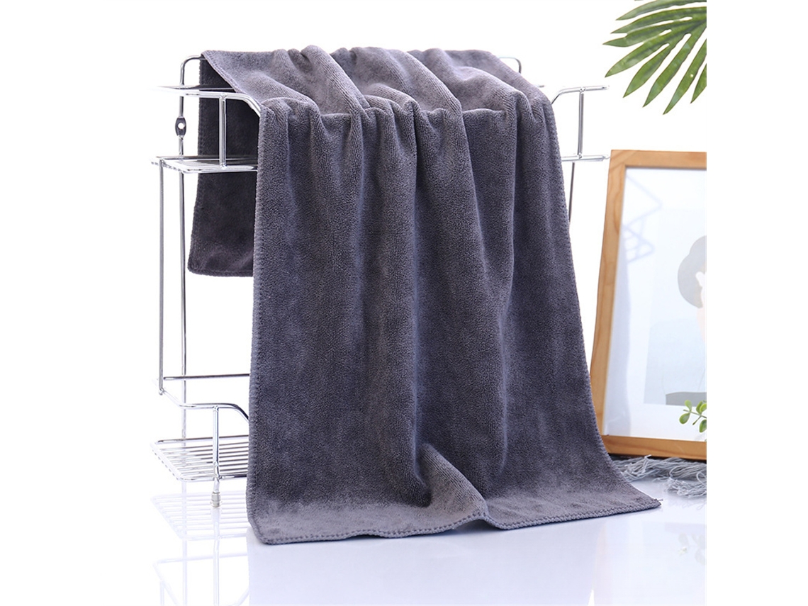 (gris) Toalla De Baño De Microfibra Gruesa Y Muy Absorbente