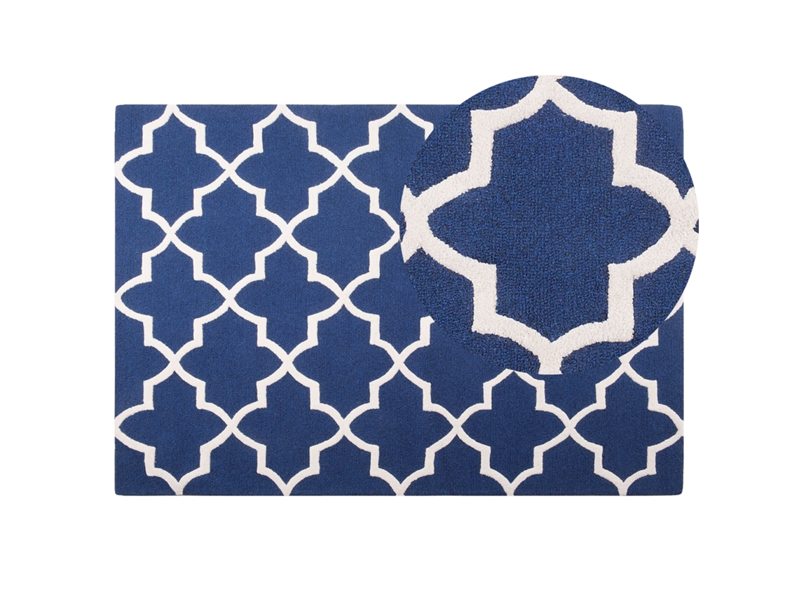 Alfombra de pelo corto BELIANI Silvan de Lana Azul 140x200