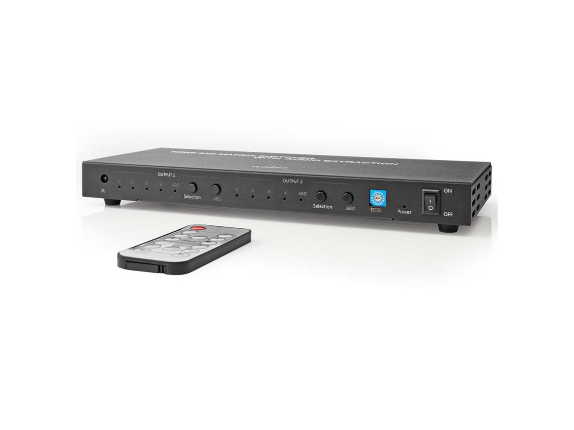 Conmutador de matriz de puerto 4K Hdmi 4X2 Vmat3482At NEDIS