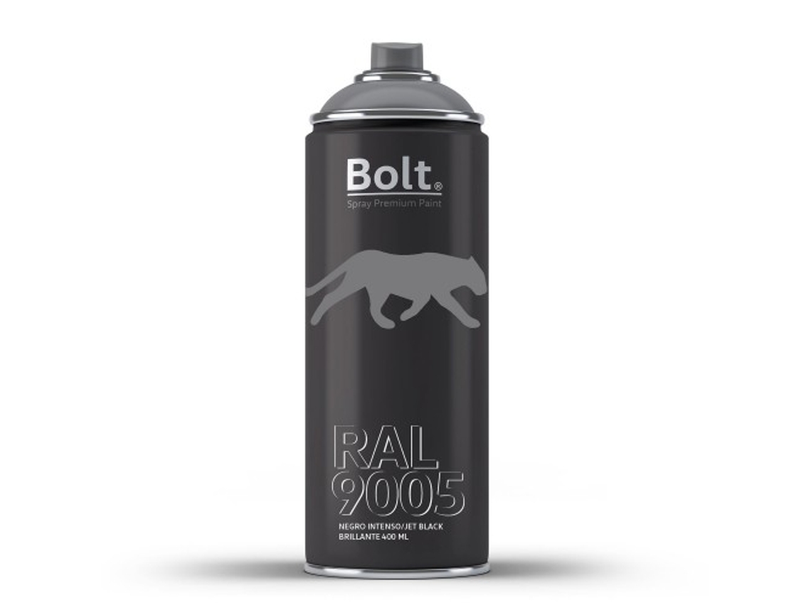 Spray Bolt Premium Acrilico Brillante Ral 400 Ml (Ral 9005 Negro Intenso)
