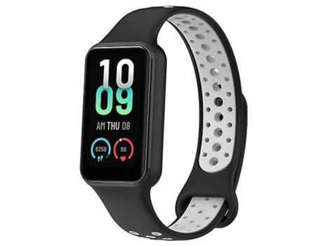 Correa De Reloj Inteligente Para Amazfit Band 7 Loop Banda De Reloj De Silicona Transpirable Bicolor Negro-Gris VENISYMLIS