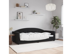 Sofá Cama Sin Colchón Terciopelo Negro 90x200 Cm