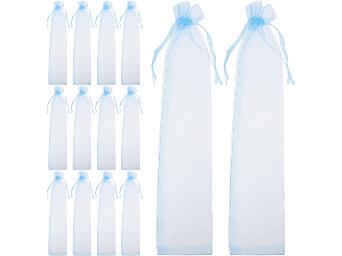 50 Bolsitas Organza Cordón Ventiladores Portátiles Transparente Versátil Objetos Pequeños Tela Gasa Uso