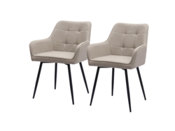 Juego De 2 Sillas De Comedor Tapizadas Con Reposabrazos Altos.