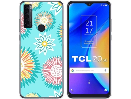 Carcasa TCL 20 SE TUMUNDOSMARTPHONE Dibujos Transparente Flores 05 Multicolor
