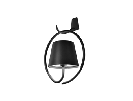 Lámpara de Pared Poldina Gris Oscuro LED Recargable y Regulable con Gancho ZAFFERANO